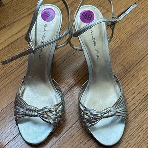 Bandolino Women's Silver Woven Heels